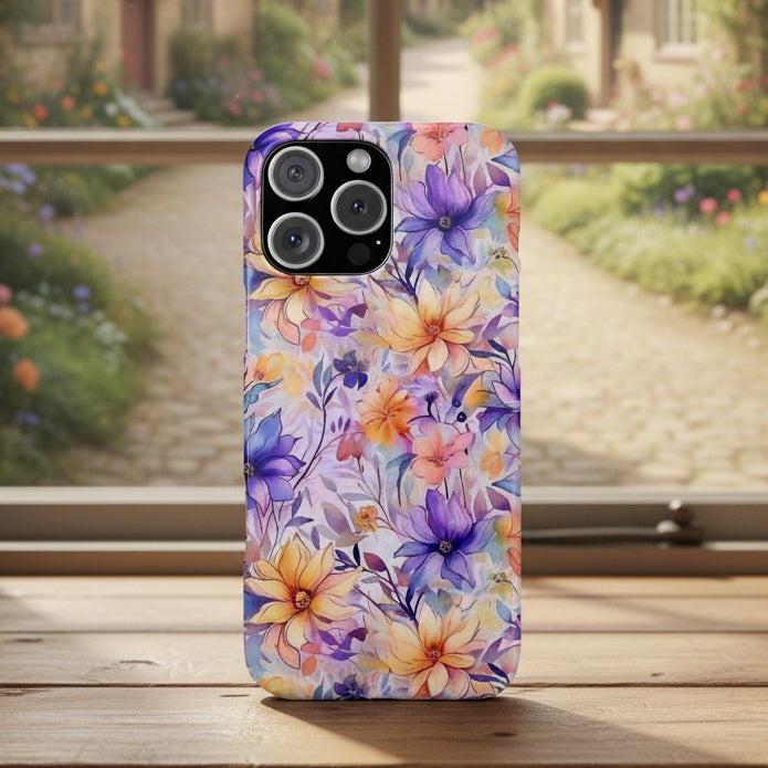 Floral Watercolor Slim Phone Case