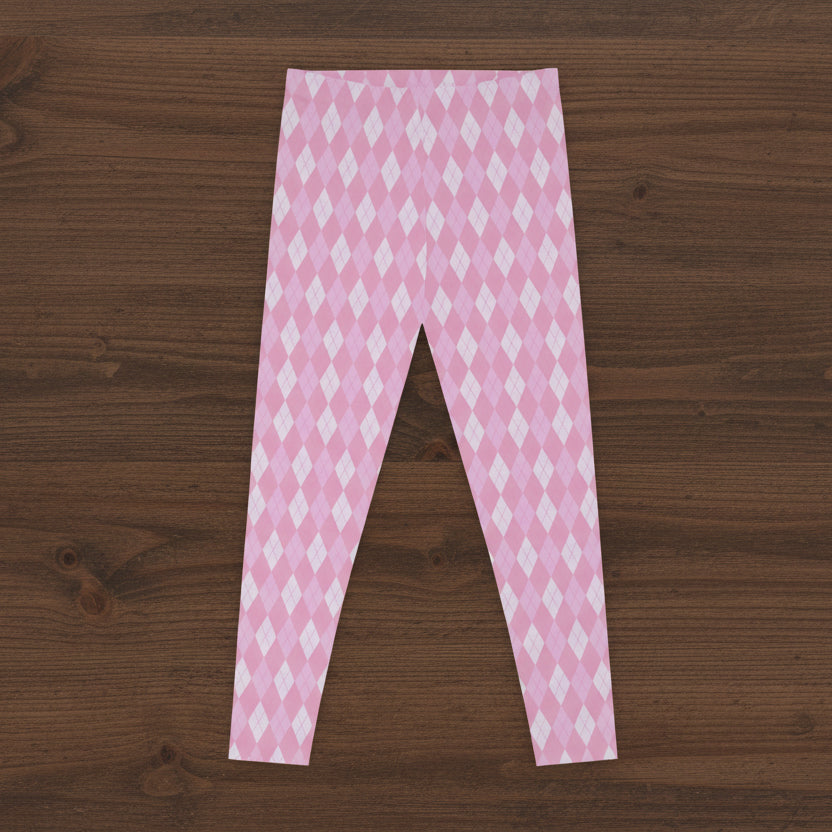 Pink Argyle Leggings