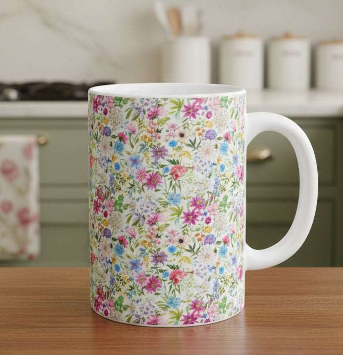 Floral Garden Ceramic Mug, (11oz, 15oz)