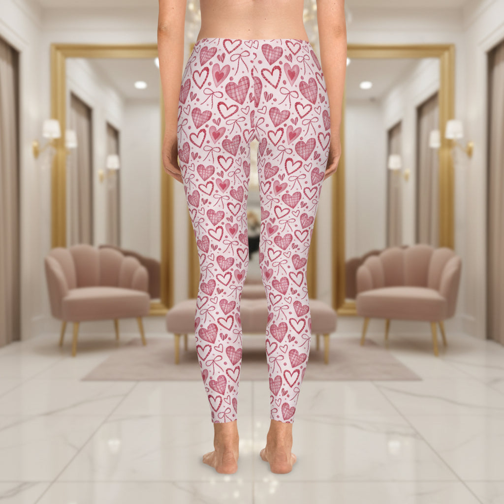 Pink Hearts & Ribbons Leggings
