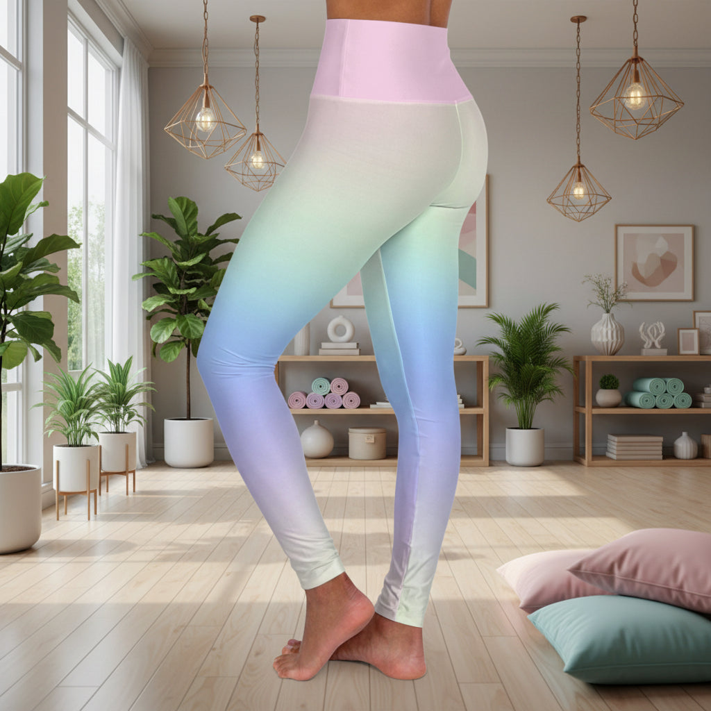 Cotton Candy Ombre High-Waist Yoga Leggings