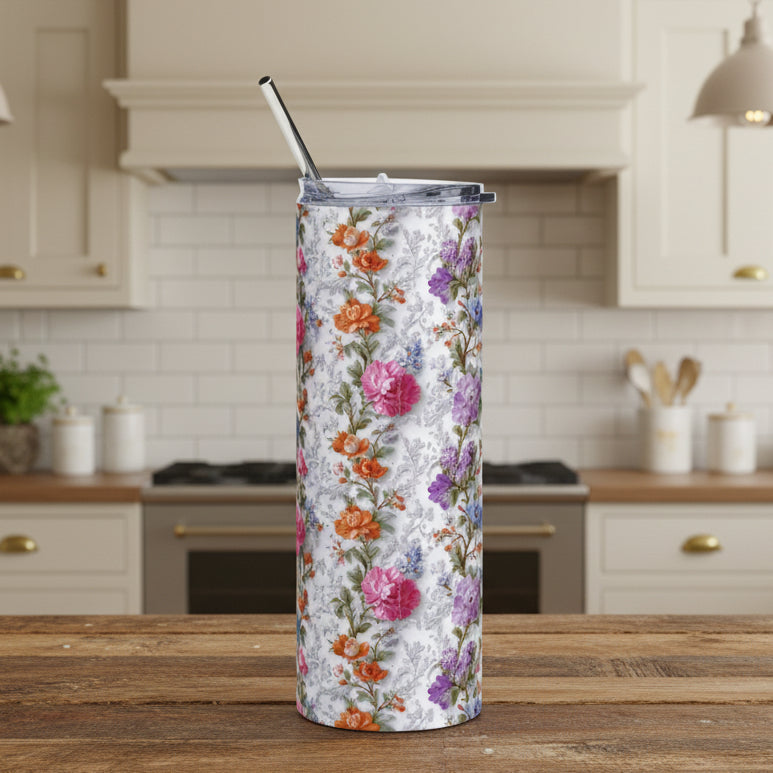Vintage Floral 20oz Stainless Steel Tumbler