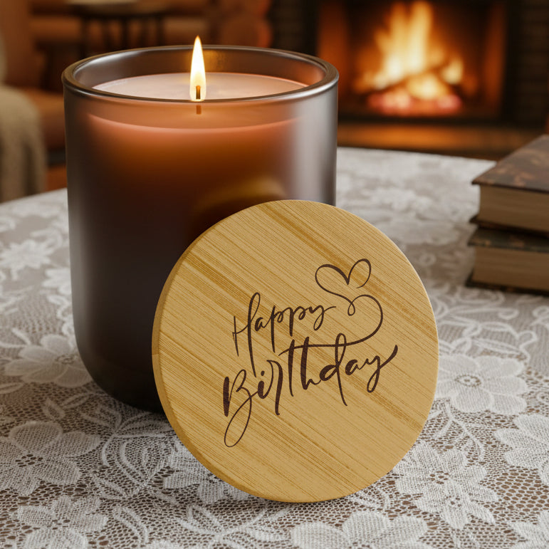 Happy Birthday 14oz Engraved Soy Candle | Scented Gift Candle