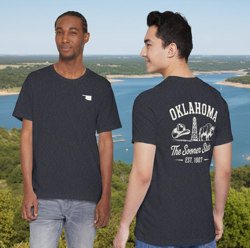 Oklahoma 'The Sooner State' Front & Back Graphic Tee