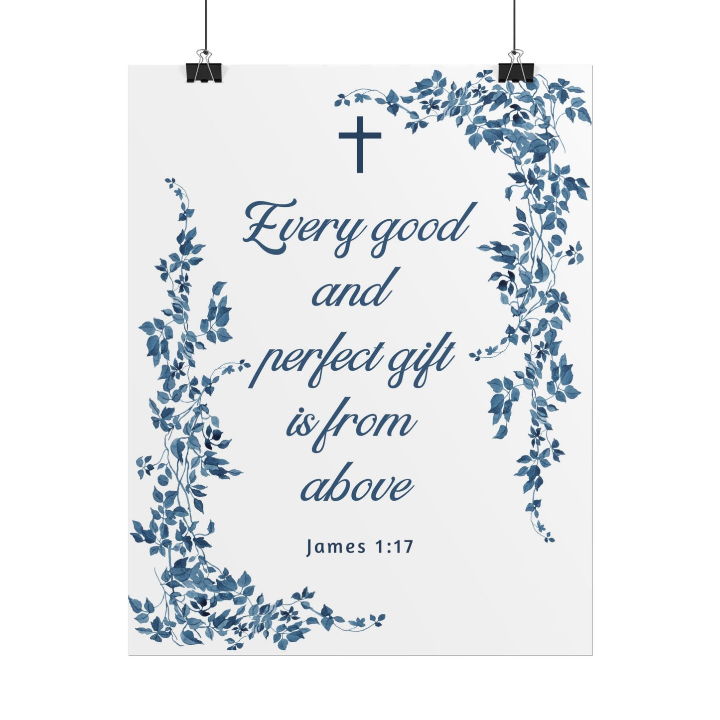 Every good and perfect gift is from above (James 1:17) Floral Scripture Wall Art | Christian Home Decor