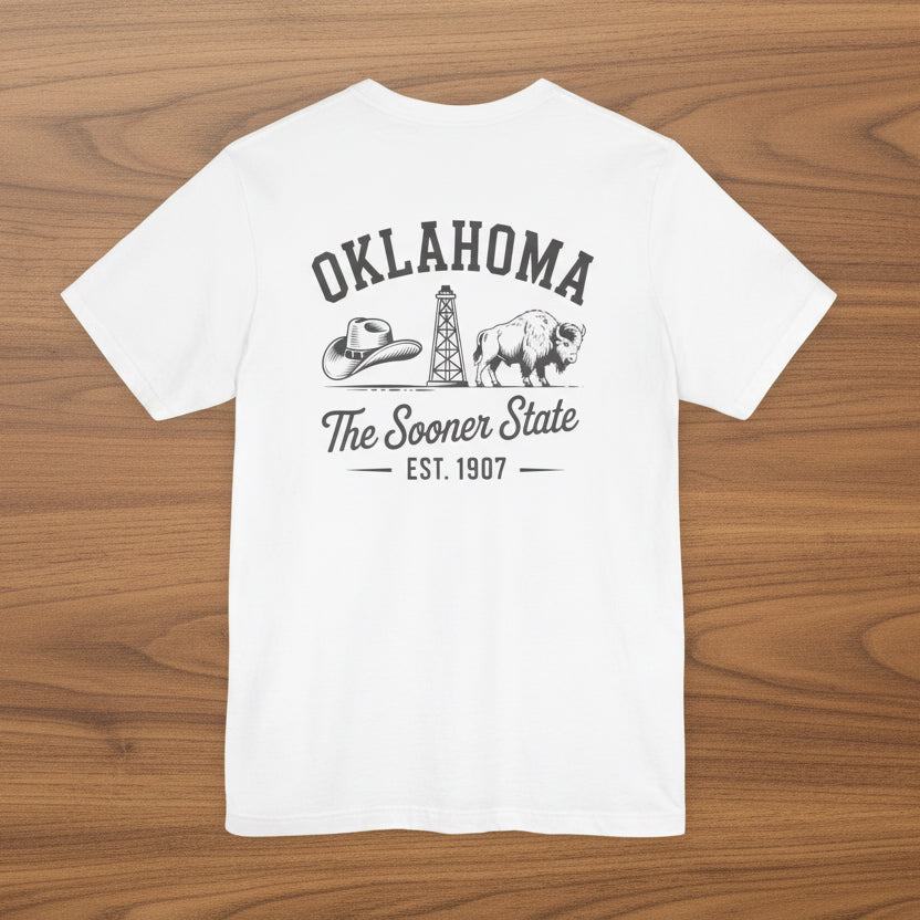 Oklahoma 'The Sooner State' Front & Back Graphic Tee