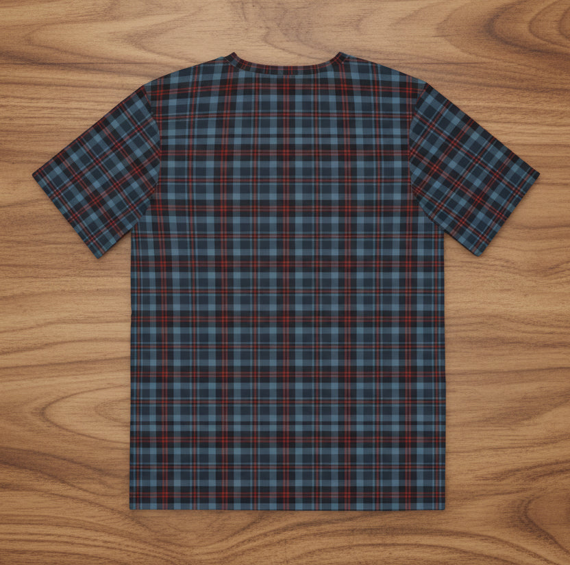 Highland Hearth Blue Plaid Men's Polyester Tee