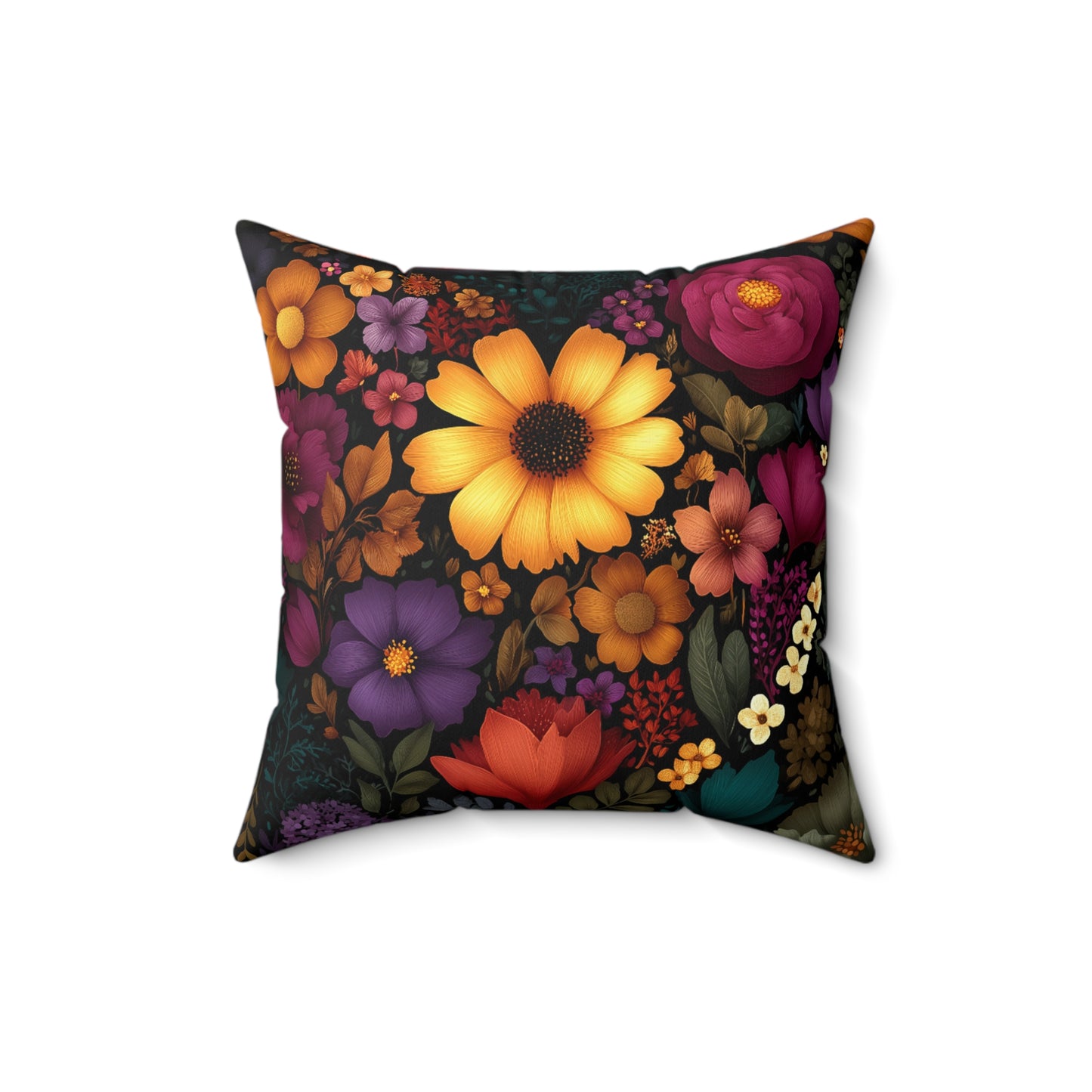 Twilight Garden Faux Suede Pillow