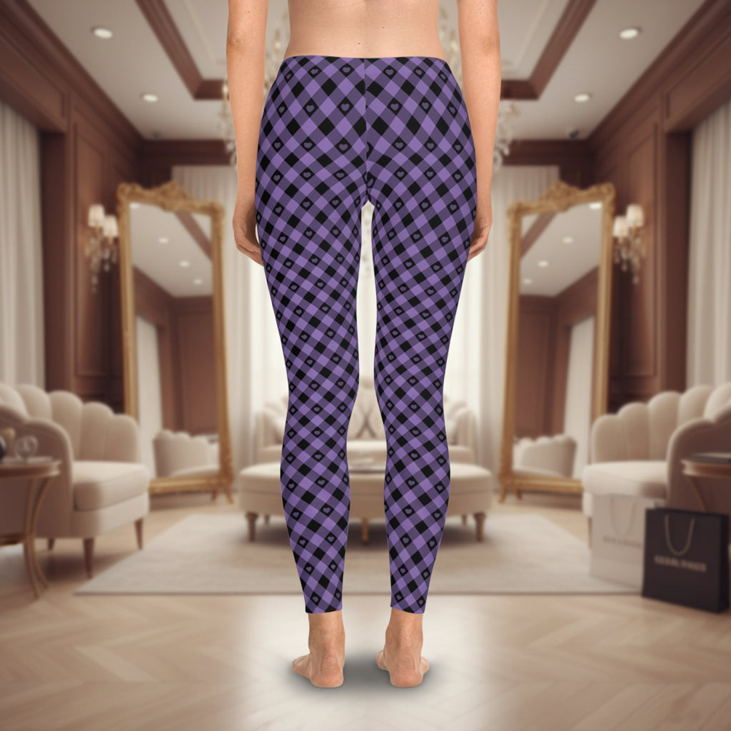 Purple Heart Plaid Leggings