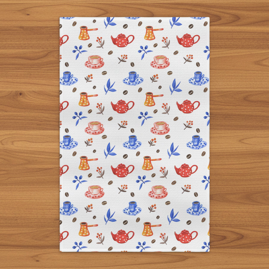 Tea Time Microfiber Kitchen Towel