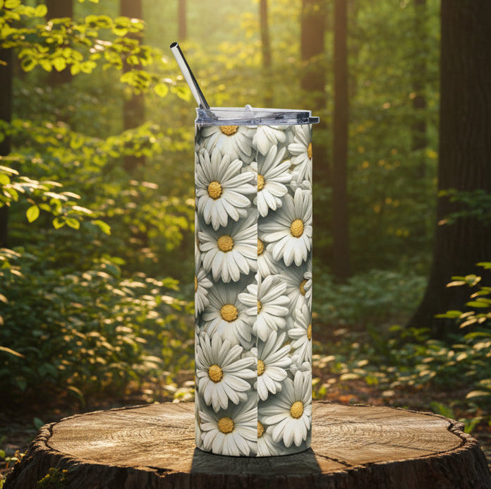 Daisy Floral 20oz Stainless Tumbler