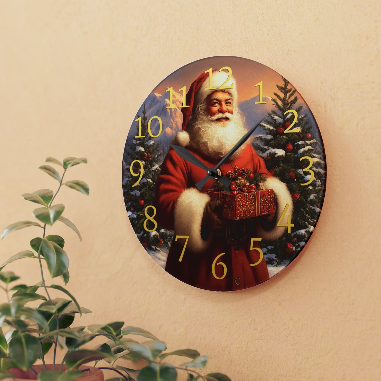 Santa's Gift Wall Clock