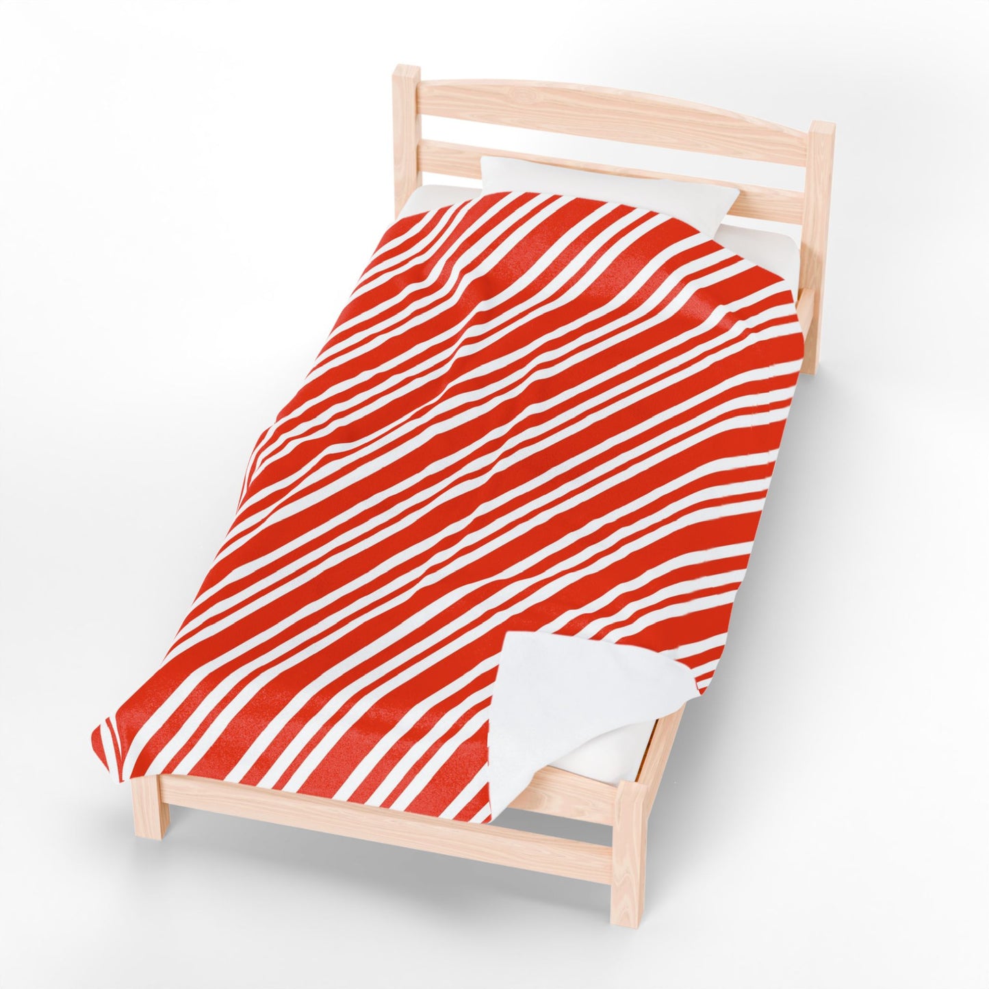 Candy Cane Stripe Velveteen Plush Blanket