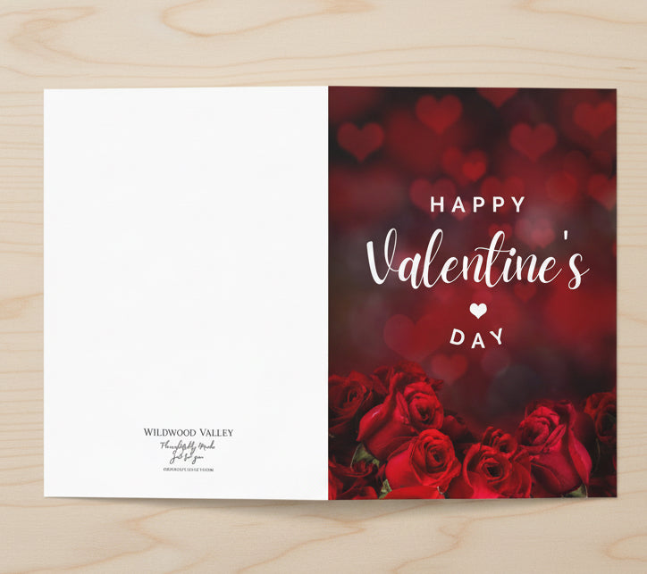 Happy Valentine's Day Greeting Card – Pack of 1 or 10