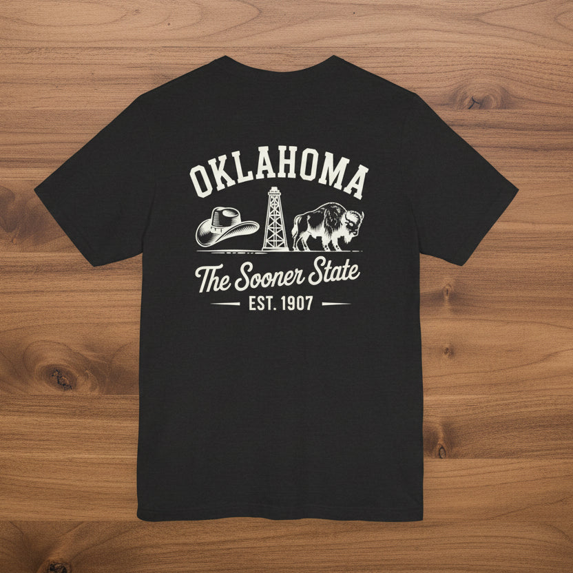 Oklahoma 'The Sooner State' Front & Back Graphic Tee