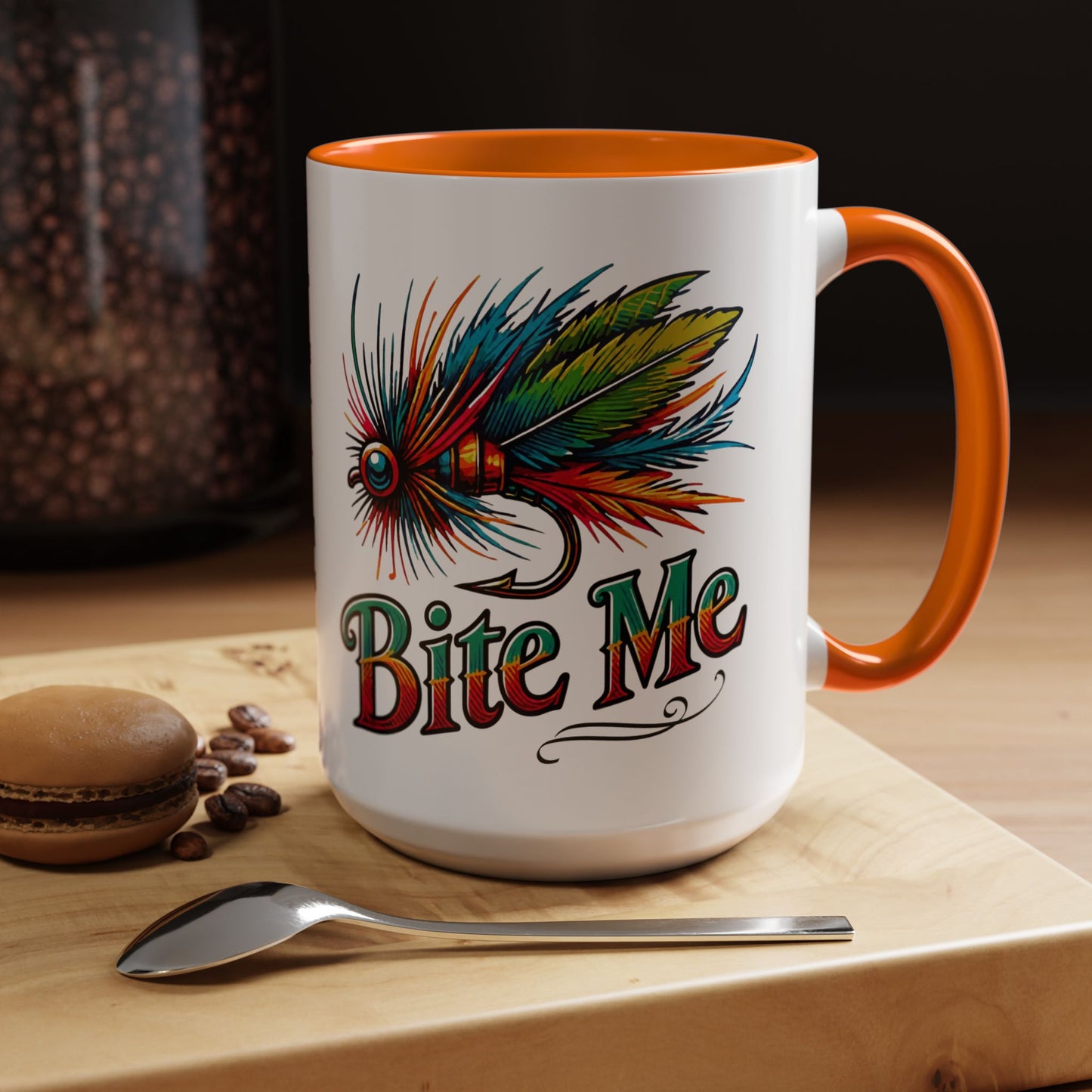 Fishing Lure “Bite Me” 15oz Accent Coffee Mug