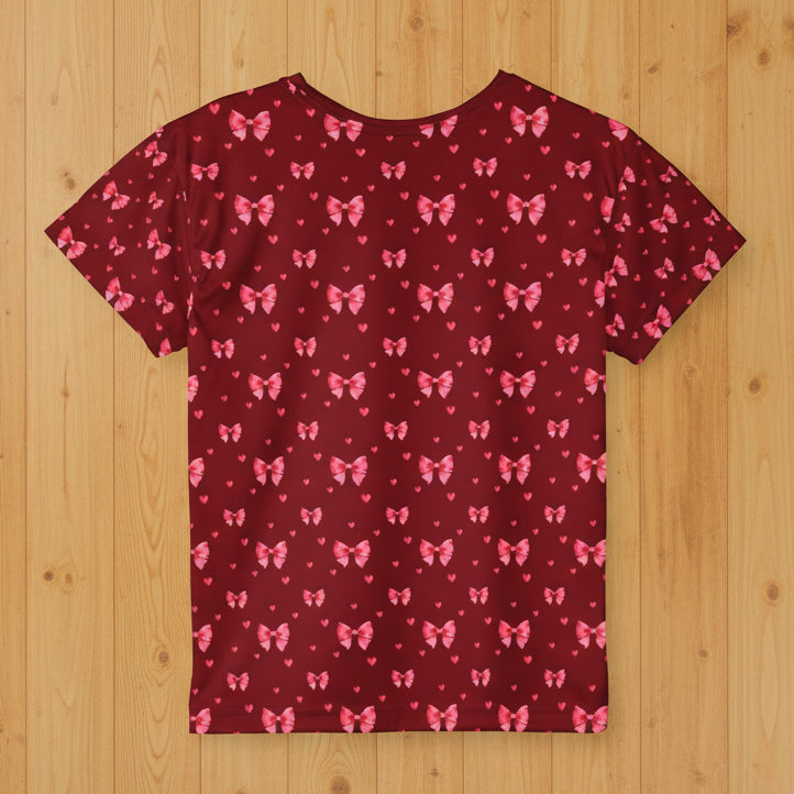 Kids Pink Hearts and Ribbons Tshirt