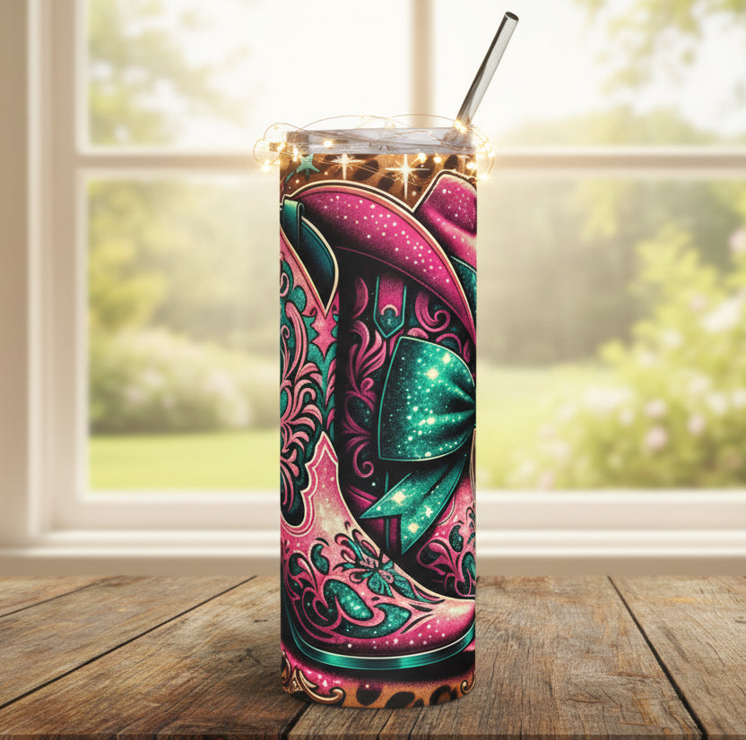 Fancy Pink Boots 20oz Stainless Steel Tumbler