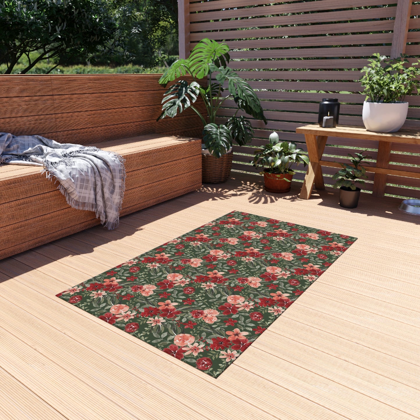 Forest Flowers Outdoor Rug