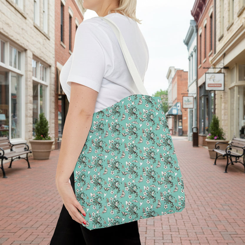 Floral Mint Tote Bag