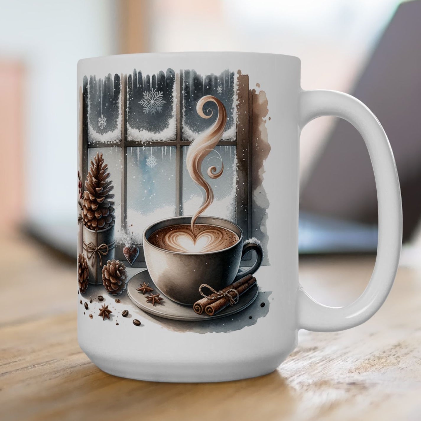 Winter Window 15 oz Ceramic Mug