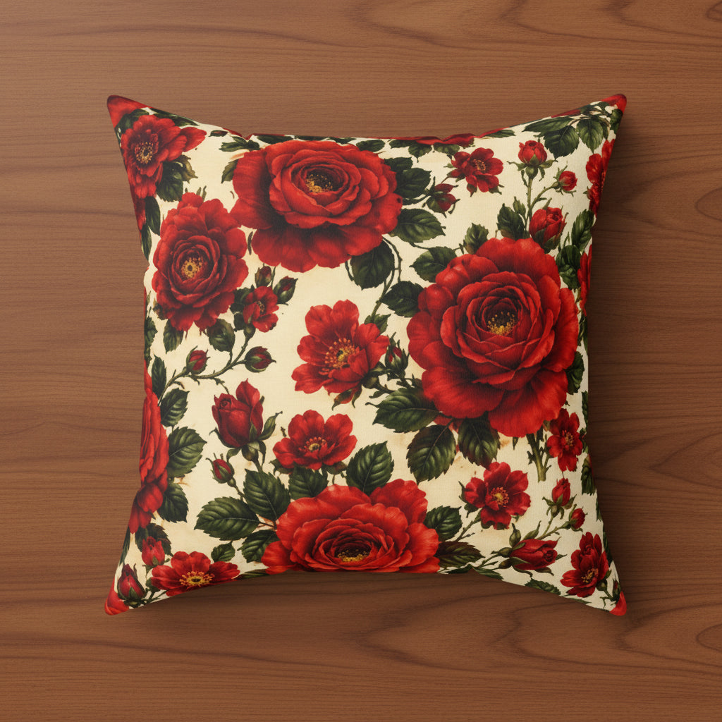 Riverfront Roses Faux Suede Pillow