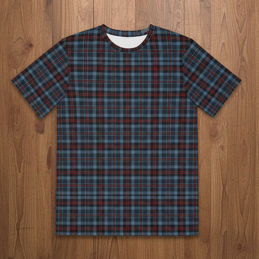 Highland Hearth Blue Plaid Men's Polyester Tee
