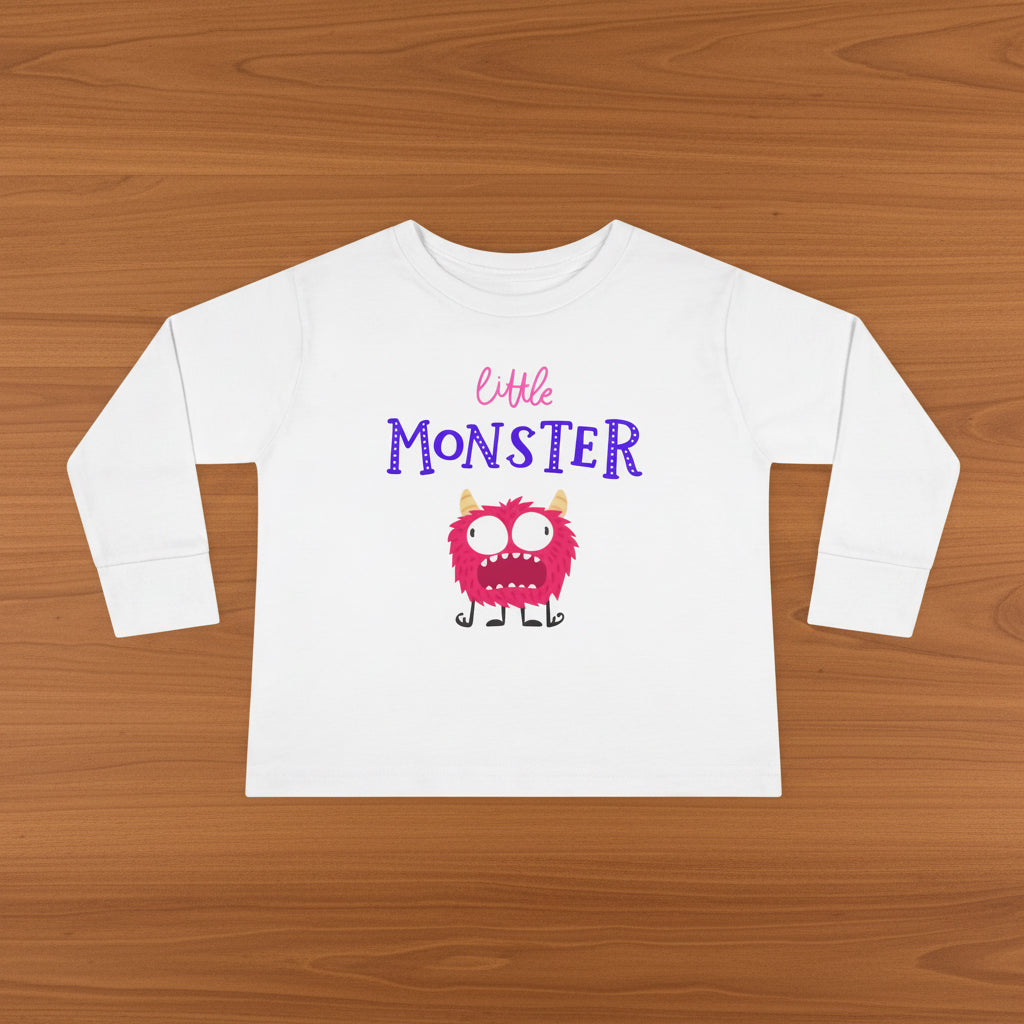 Little Pink Monster Toddler Long Sleeve Tee