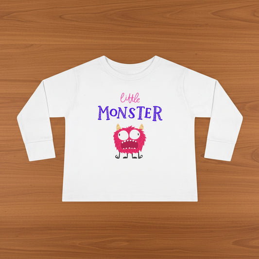 Little Pink Monster Toddler Long Sleeve Tee