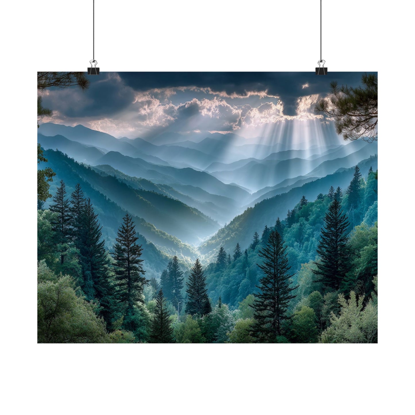 Light Over Wildwood  Satin Poster Art Print