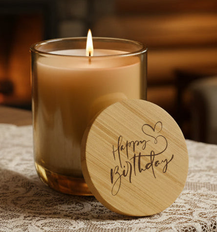 Happy Birthday 14oz Engraved Soy Candle | Scented Gift Candle