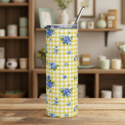 Yellow Gingham 20oz Tumbler