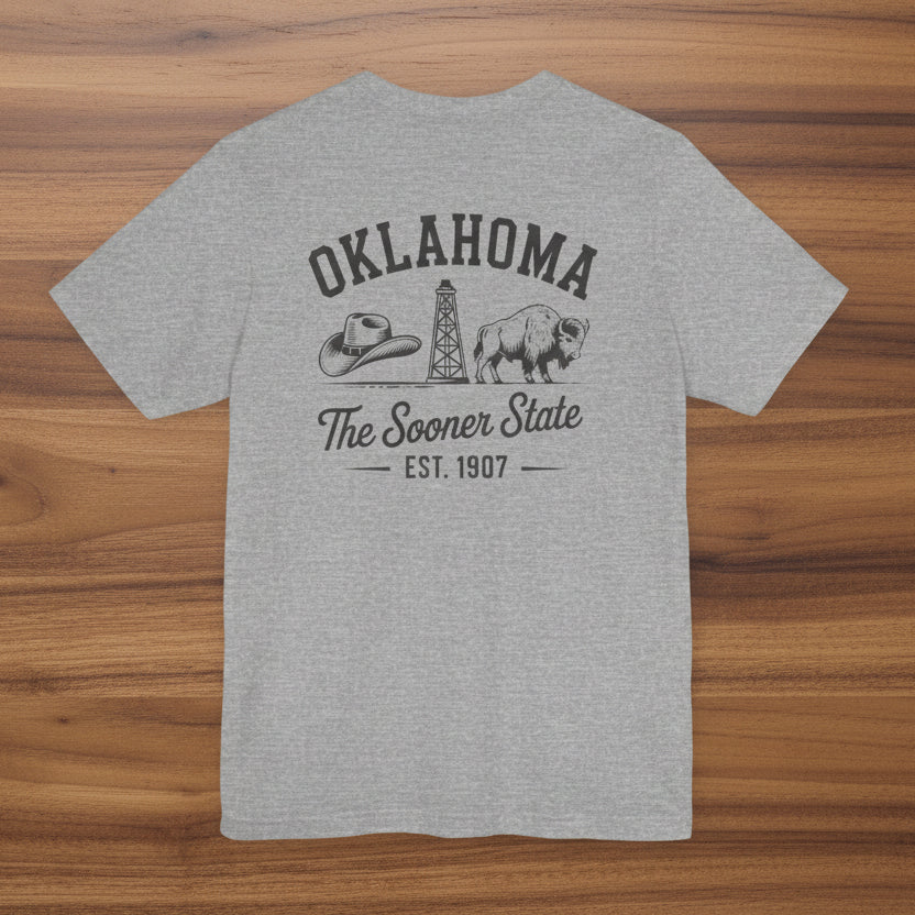Oklahoma 'The Sooner State' Front & Back Graphic Tee
