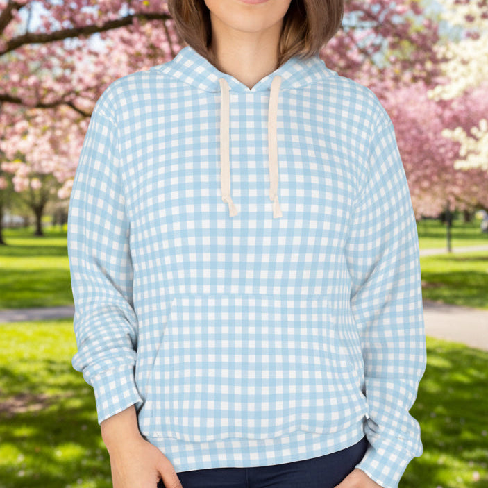 Blue Gingham Hoodie