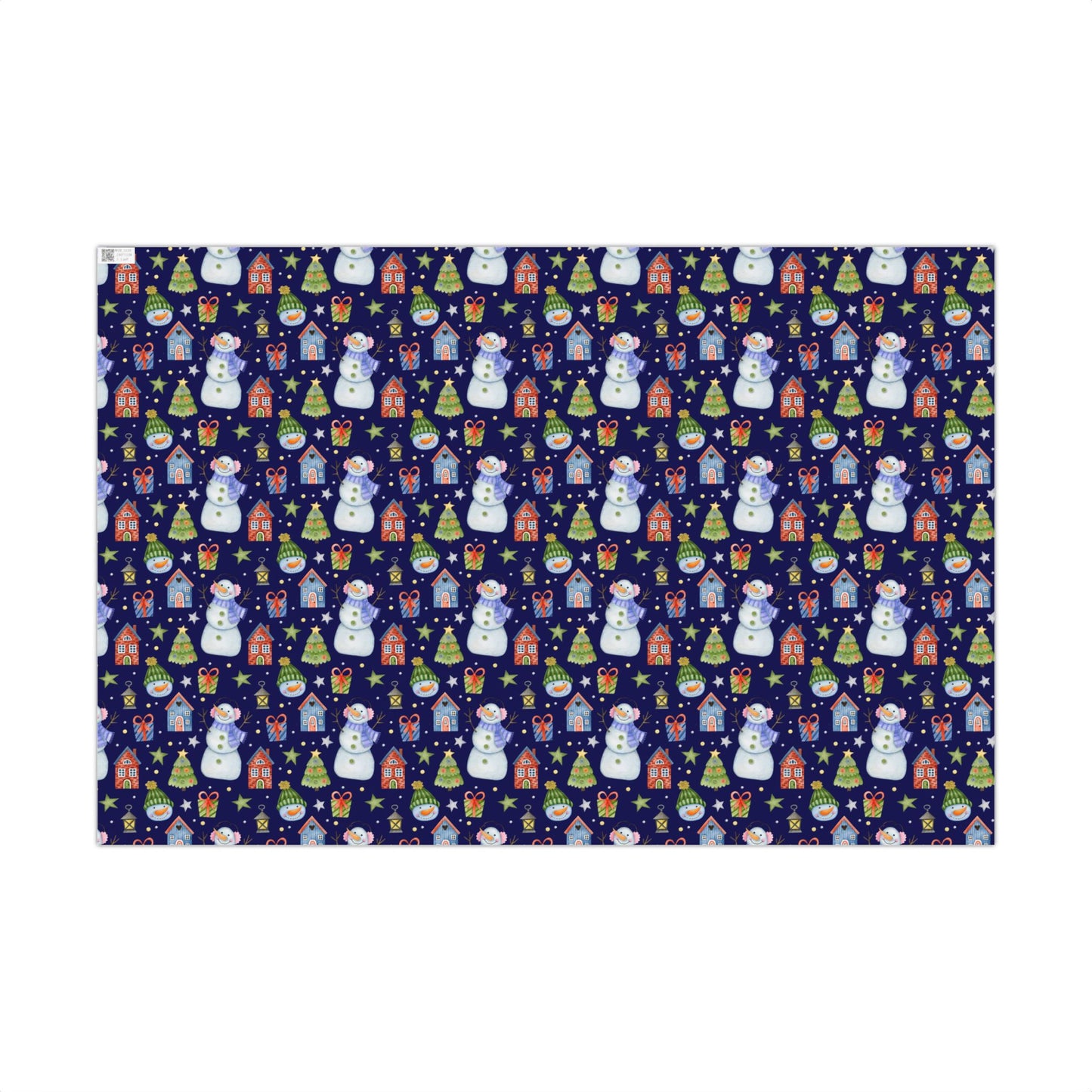 Snowman Village Christmas Gift Wrap