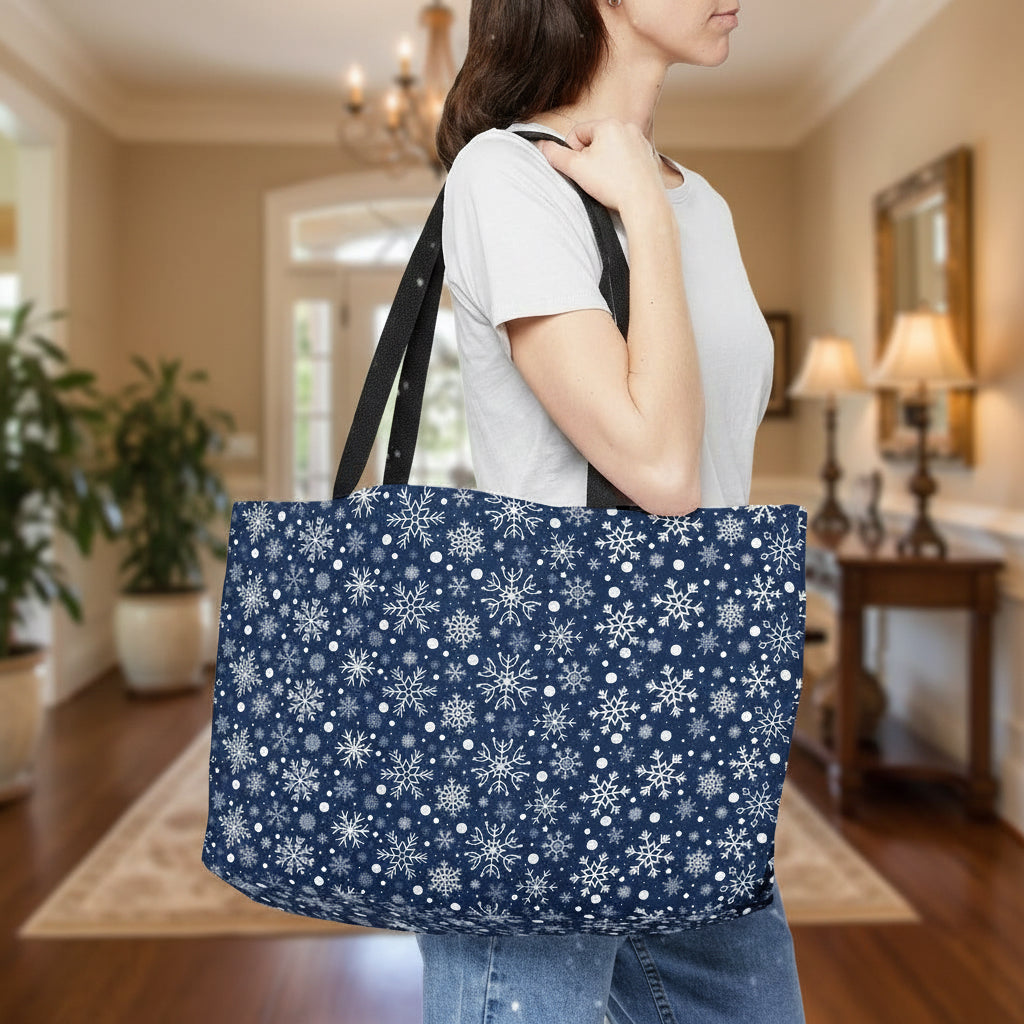 Snowflake Navy Weekender Bag