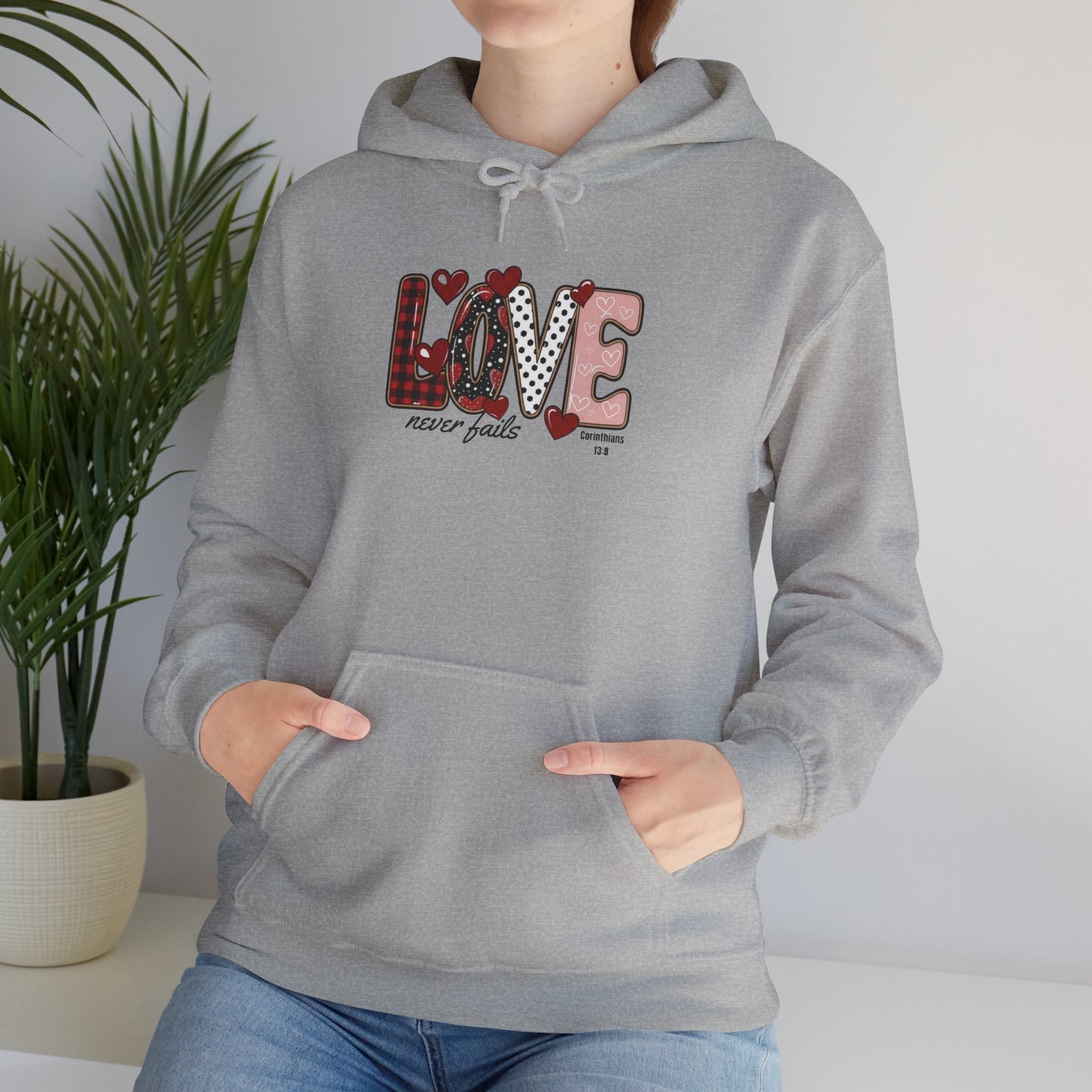 Love Never Fails Valentine’s Day Hoodie