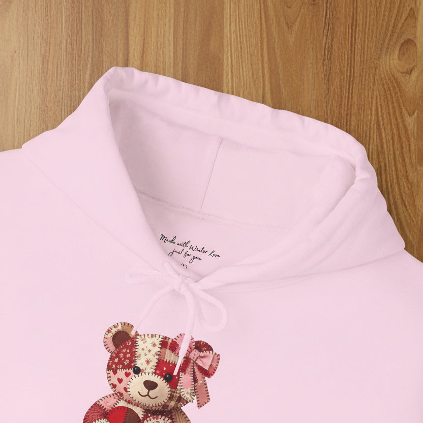Patchwork Valentine Bear Hoodie