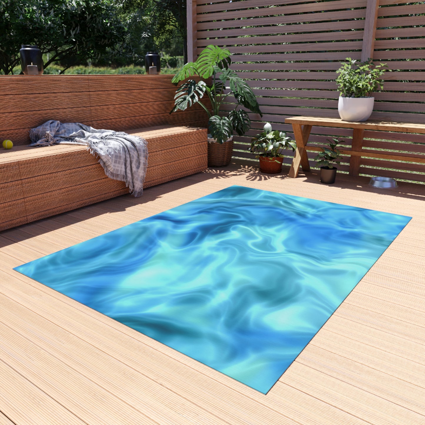 Swirling Water Outdoor Rug