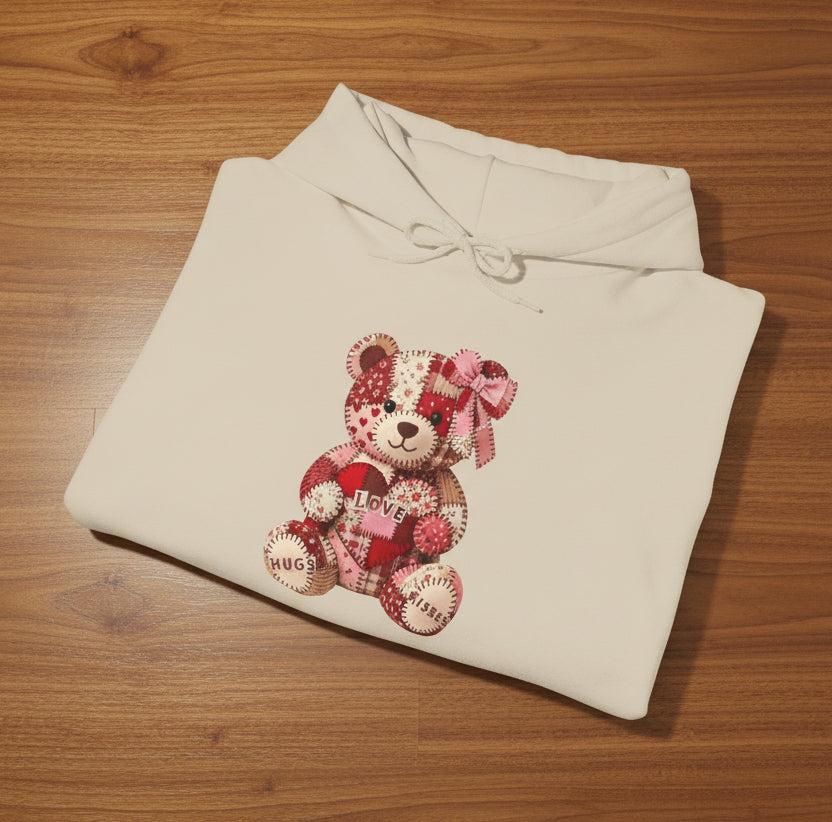 Patchwork Valentine Bear Hoodie