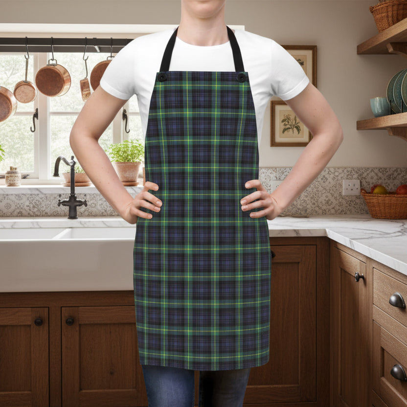 Green & Navy Tartan Plaid Apron