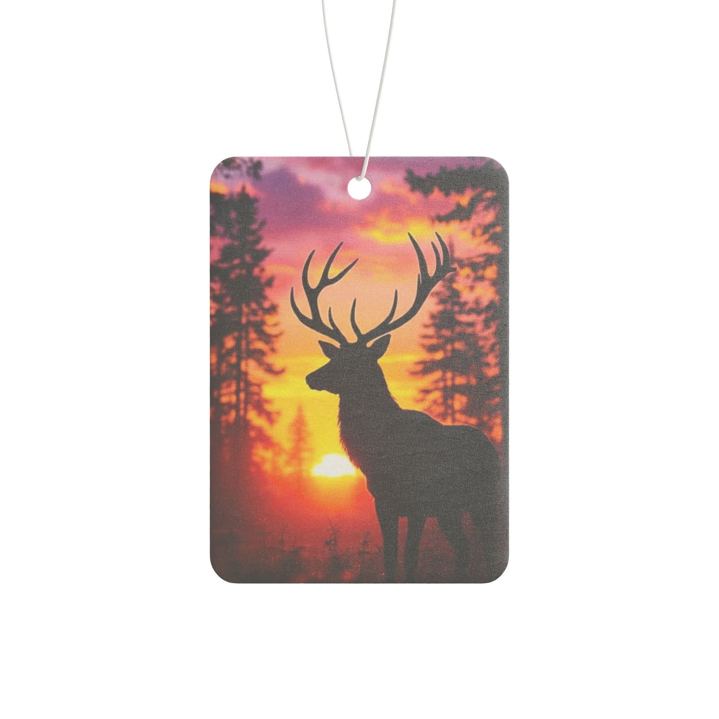 Deer Sunset Car Air Freshener — Woodland Scented Hanging Ornament