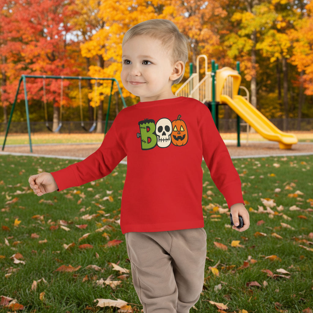 Boo Halloween Toddler Long Sleeve Tee