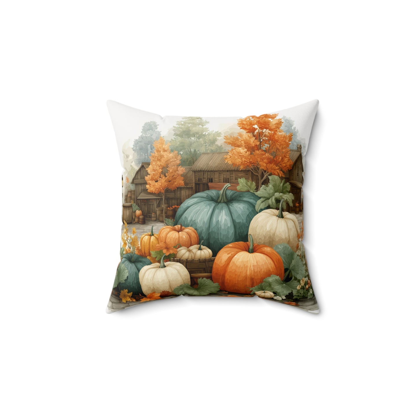 Pumpkin Harvest Faux Suede Pillow