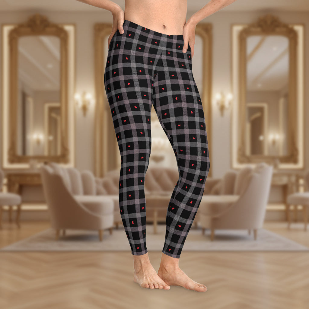 Plaid Heart Leggings