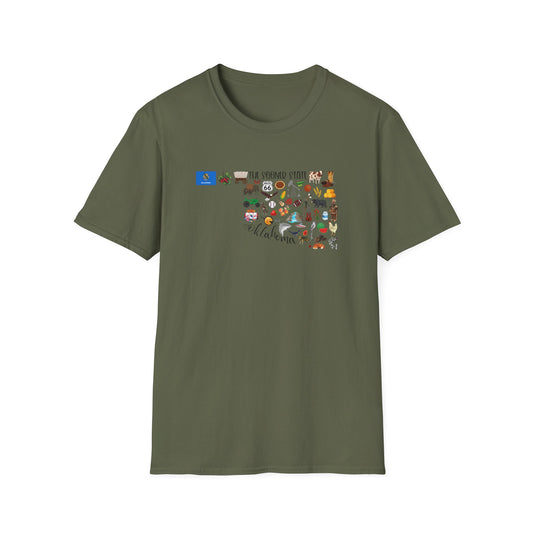 Oklahoma Adventure Map T-Shirt