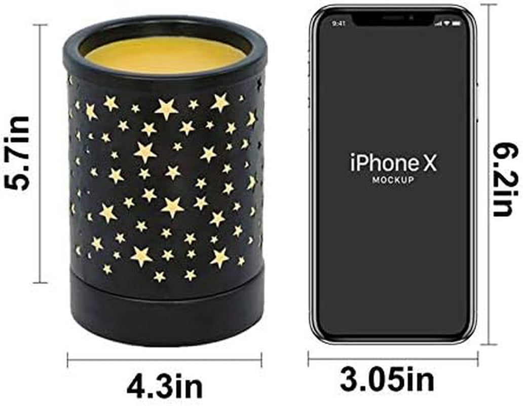 Metal Wax Melt Warmer Electric Wax Burner Melter Fragrance Warmer for Home Office Bedroom Living Room Gifts & Decor (Stars)