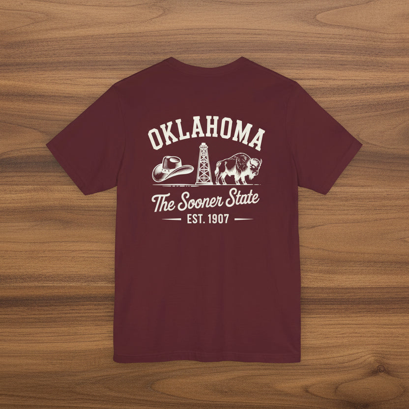 Oklahoma 'The Sooner State' Front & Back Graphic Tee