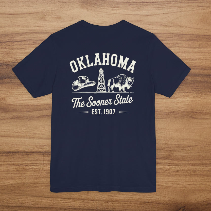 Oklahoma 'The Sooner State' Front & Back Graphic Tee