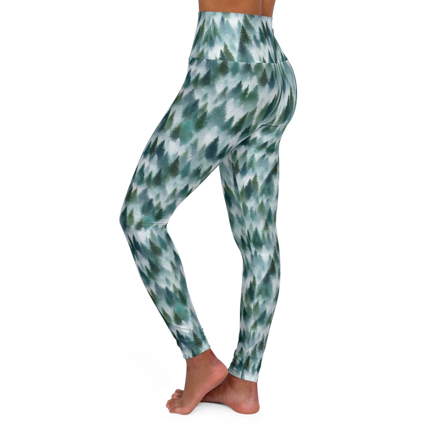 Forest Leggings — Green Pine Tree All-Over Print